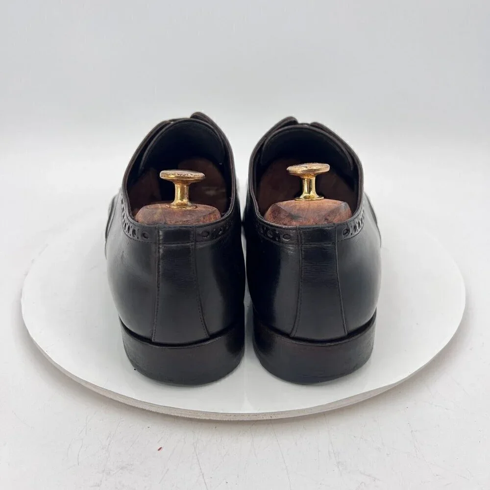 Allen Edmonds Tresana Men Size 9.5EEE Black Leather Wingtip Derby Dress Shoes